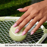 Pastel Baby Pink Press On Nails – Almond Shaped Soft Gel Fake Nails with Glue & Full Kit